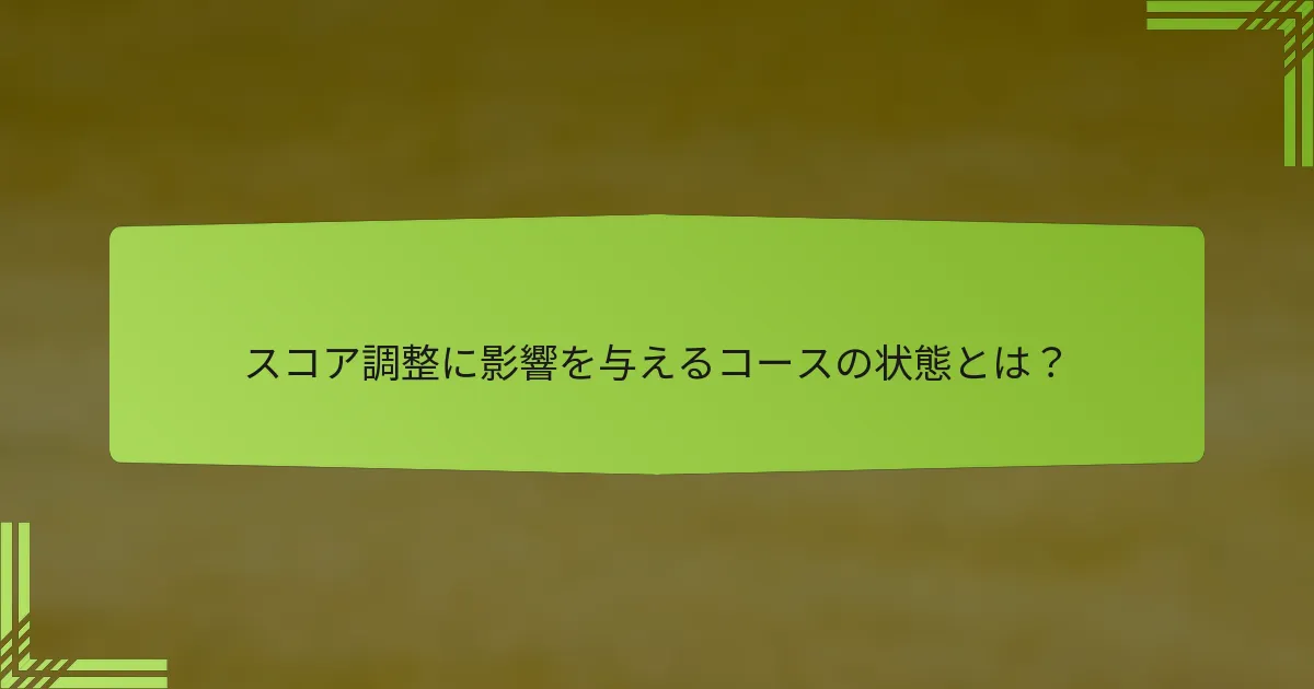 スコア調整に影響を与えるコースの状態とは？