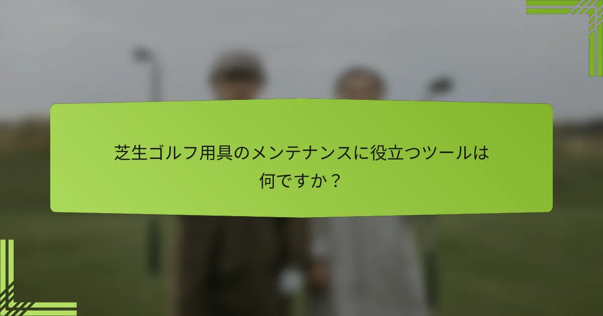 芝生ゴルフ用具のメンテナンスに役立つツールは何ですか？